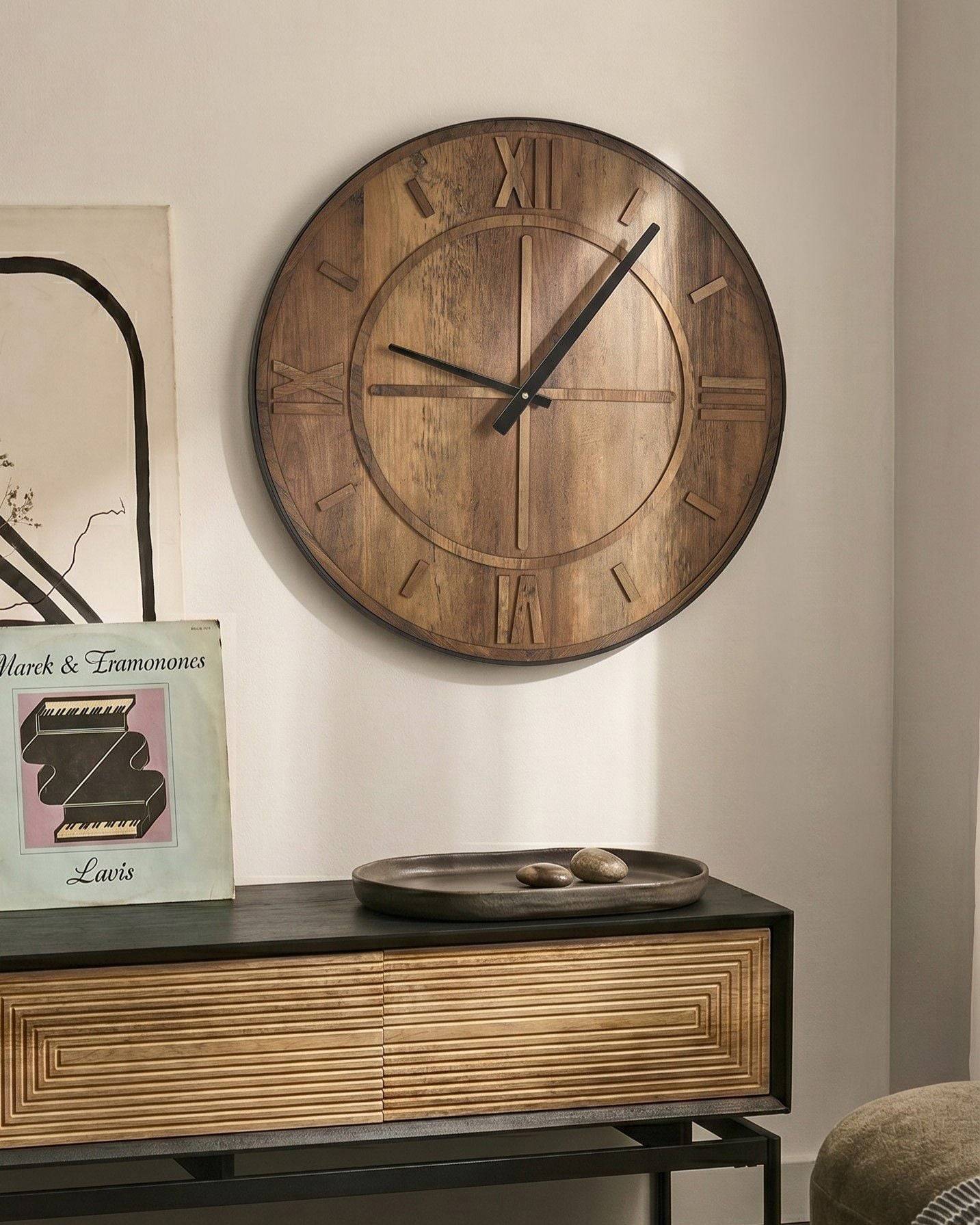 Beliani - Horloge murale MDF Marron SAULGES - 60x5x60- Beliani - Image 1