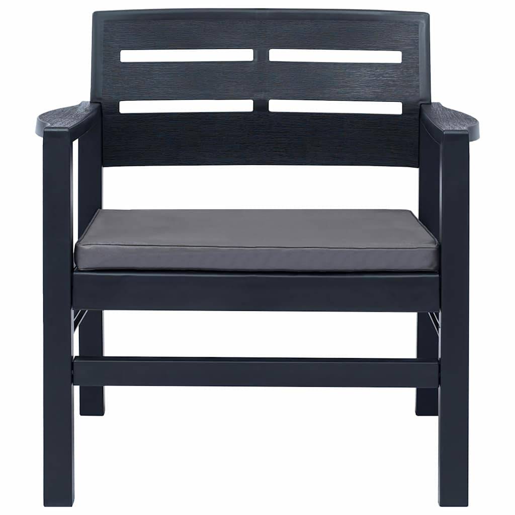 Vidaxl - Salon de jardin 4 pcs plastique anthracite vidaXL 276180 - Image 5