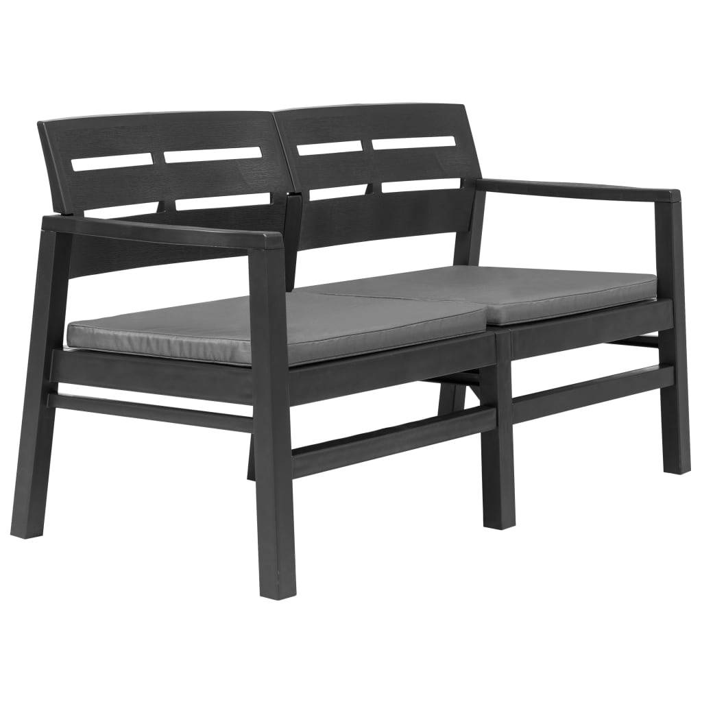 Vidaxl - Salon de jardin 4 pcs plastique anthracite vidaXL 276180 - Image 9