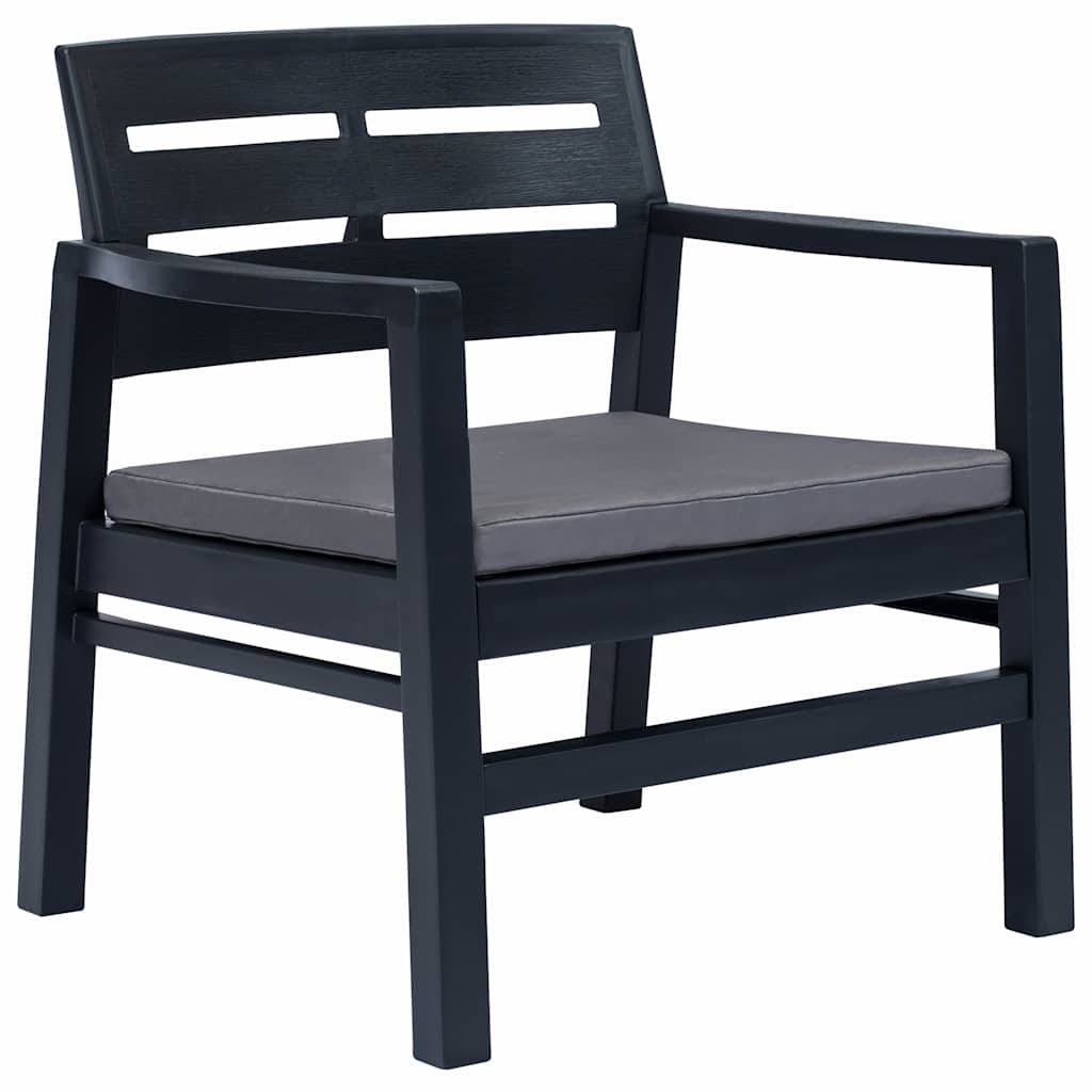 Vidaxl - Salon de jardin 4 pcs plastique anthracite vidaXL 276180 - Image 6