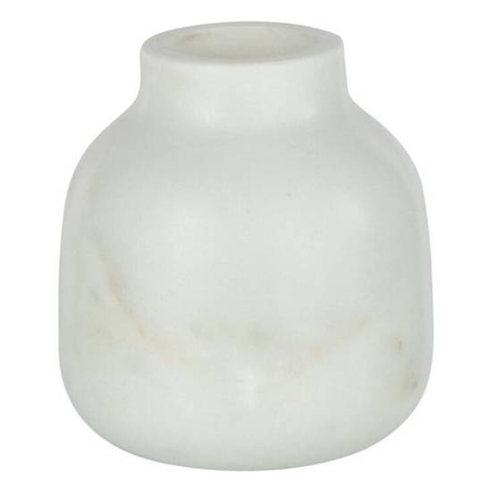 Vase Bouteille Déco "Marbre" 10cm Blanc - Image 1