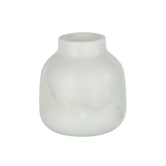 Vase Bouteille Déco "Marbre" 10cm Blanc - Image 2