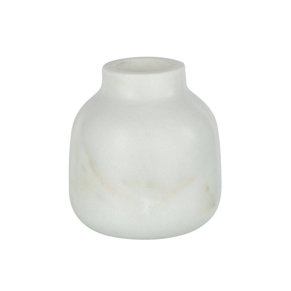 Vase Bouteille Déco "Marbre" 10cm Blanc - Image 2
