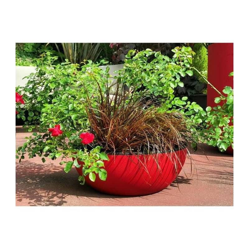 Riviera - Riviera - Coupe Pot De Fleurs - Granit D40 - Rouge - Imagen 2