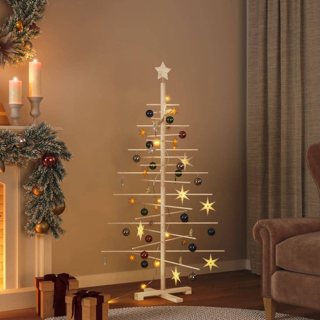 Sapin De Noël - Arbre de Noël en bois pour décoration 150 cm bois massif de pin - Image 2