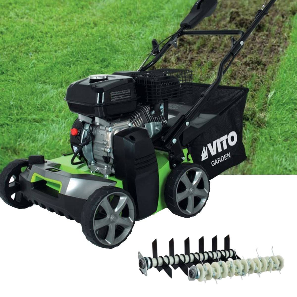 Scarificateur Thermique 5,4 CV – Scarificateur & Démousseur Pelouse 2000 m², Largeur 40cm, Réglable, Bac 45L VITO - Imagen 5