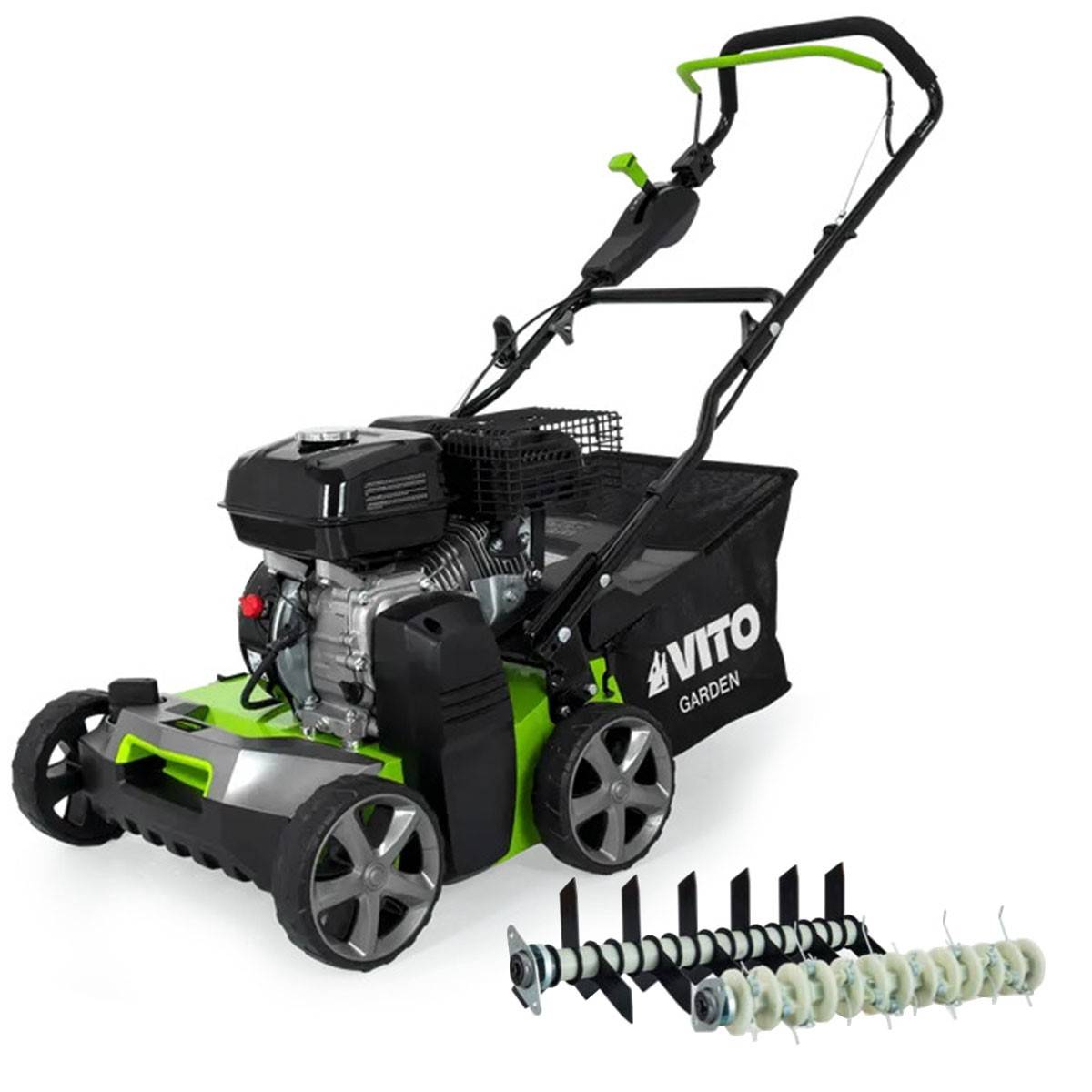 Scarificateur Thermique 5,4 CV – Scarificateur & Démousseur Pelouse 2000 m², Largeur 40cm, Réglable, Bac 45L VITO - Imagen 1
