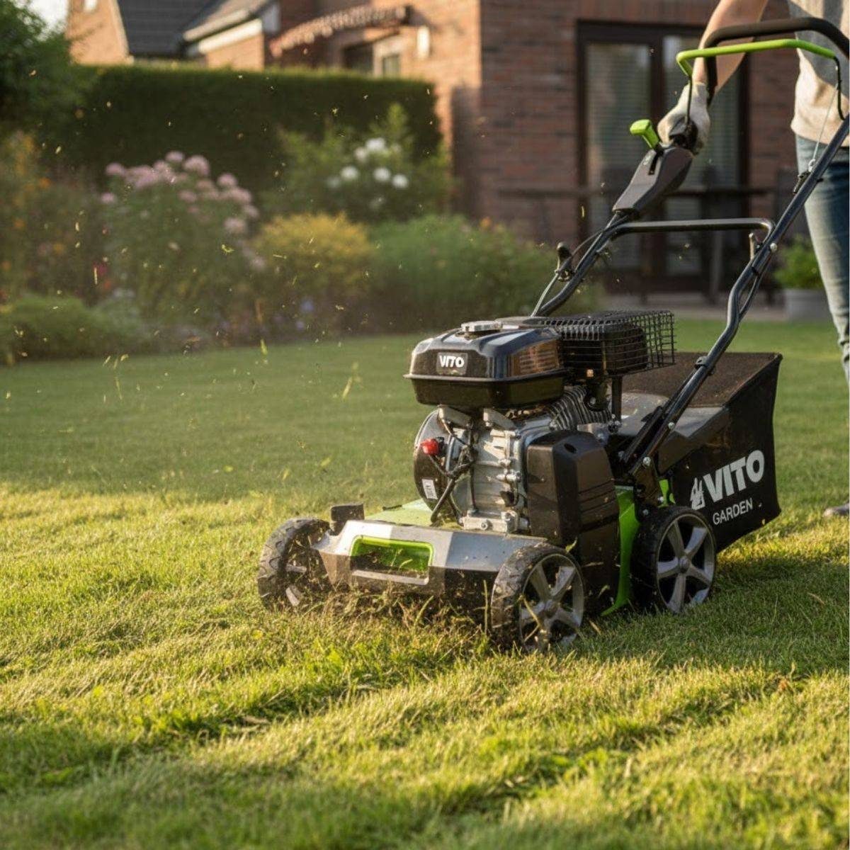 Scarificateur Thermique 5,4 CV – Scarificateur & Démousseur Pelouse 2000 m², Largeur 40cm, Réglable, Bac 45L VITO - Imagen 4