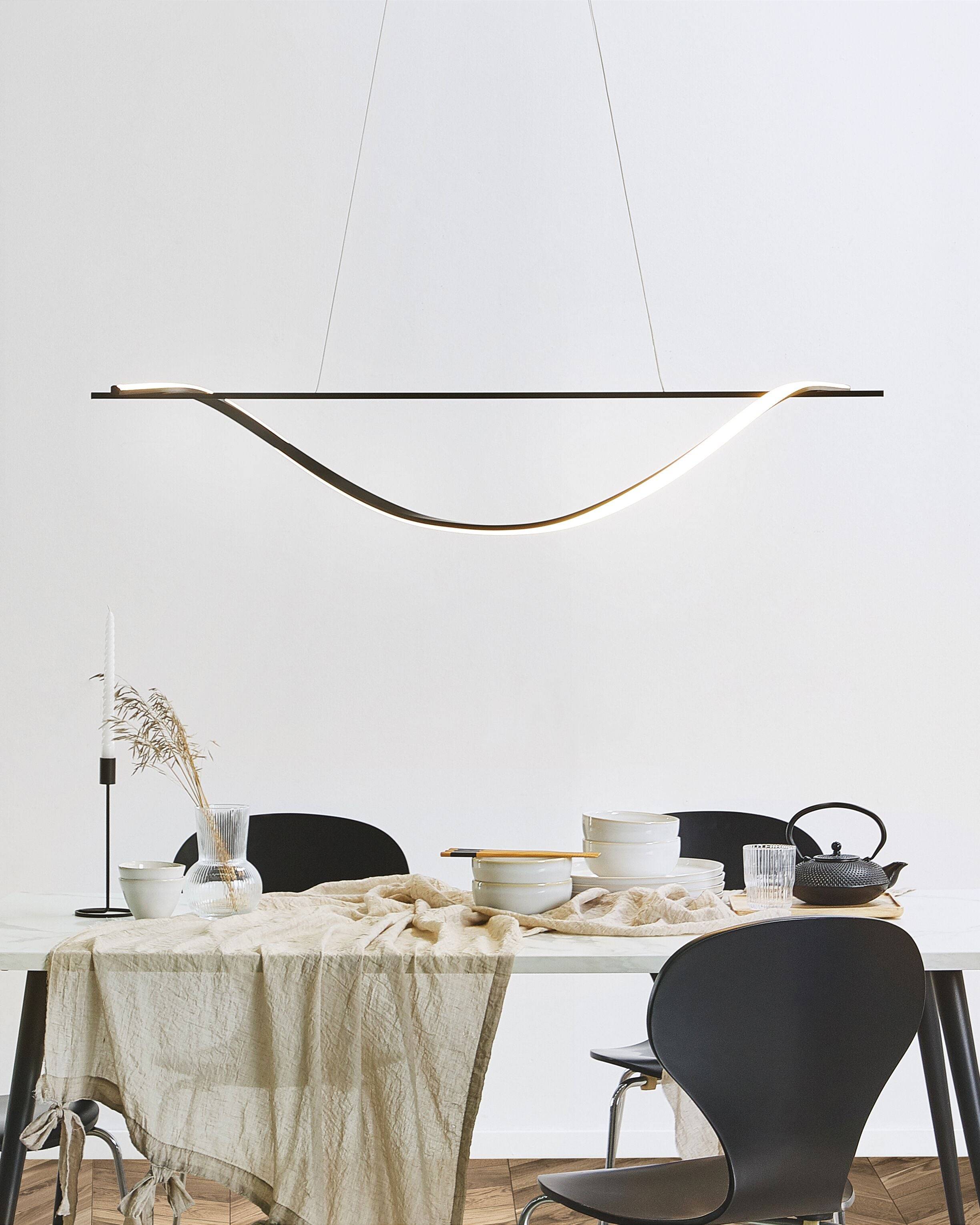 Beliani - Lampe suspension Métal Noir BODRI - 120x30x143- Beliani - Image 1