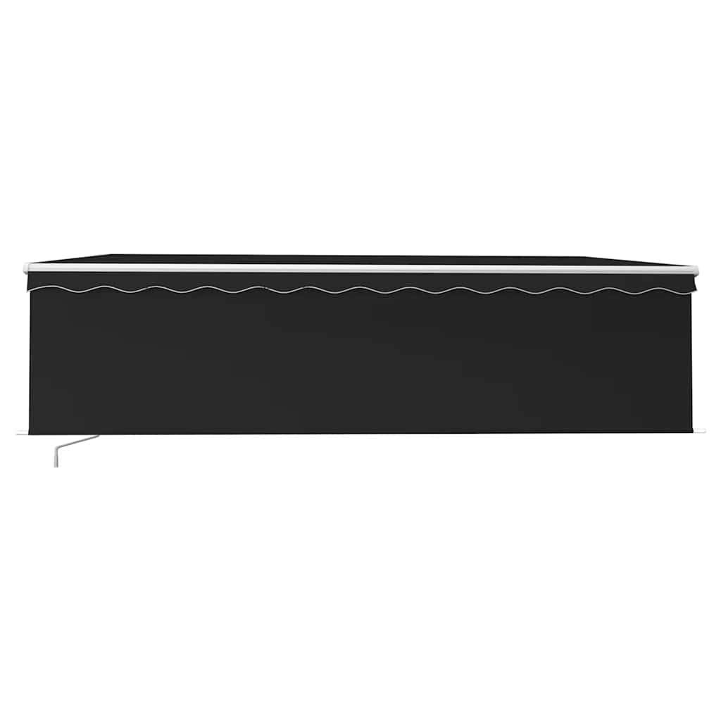 Store banne manuel rétractable en aluminium pour terrasse réglable 5x3m anthracite - ComfortXL Outdoor Living - Image 3