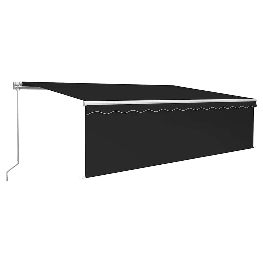 Store banne manuel rétractable en aluminium pour terrasse réglable 5x3m anthracite - ComfortXL Outdoor Living - Image 2