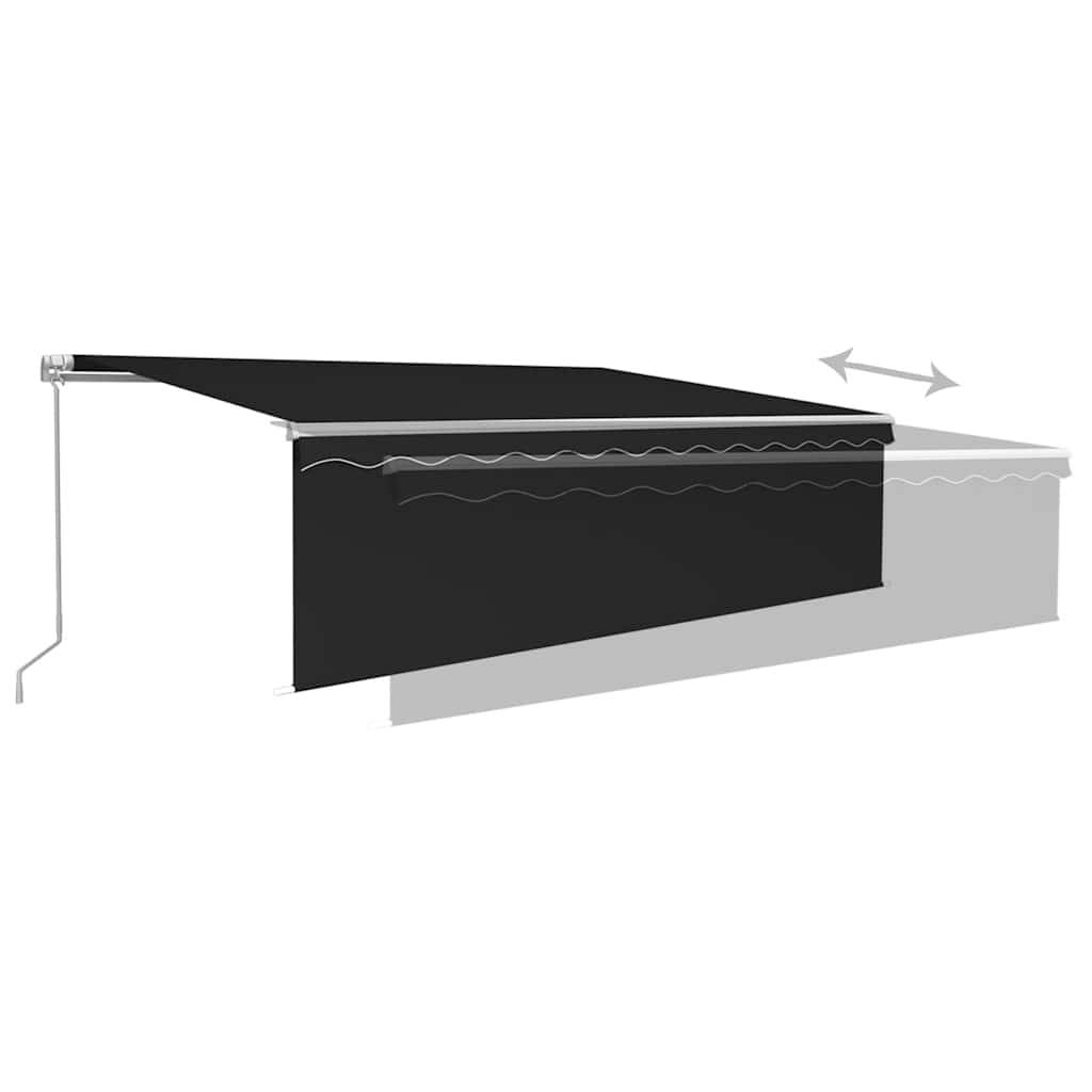 Store banne manuel rétractable en aluminium pour terrasse réglable 5x3m anthracite - ComfortXL Outdoor Living - Image 6