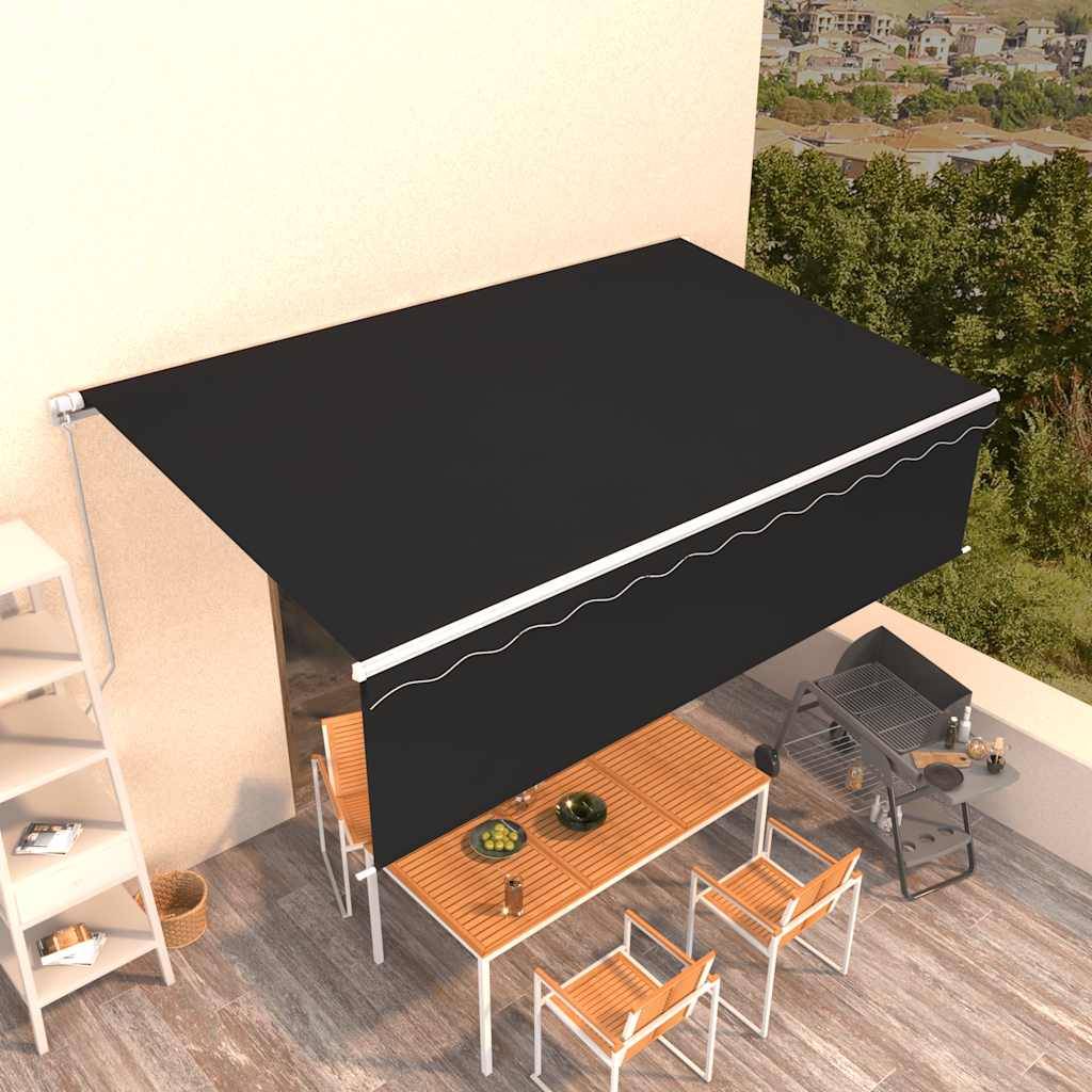 Store banne manuel rétractable en aluminium pour terrasse réglable 5x3m anthracite - ComfortXL Outdoor Living - Image 1
