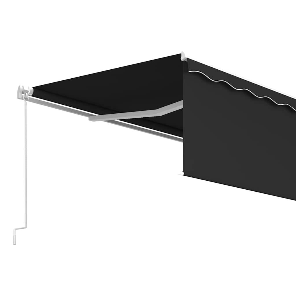 Store banne manuel rétractable en aluminium pour terrasse réglable 5x3m anthracite - ComfortXL Outdoor Living - Image 4