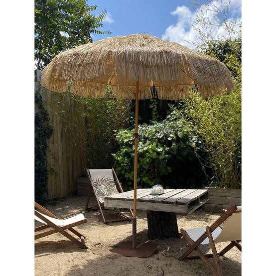 Dcb Garden - Parasol de Plage à Franges "Hawai" 200cm Marron - Image 7
