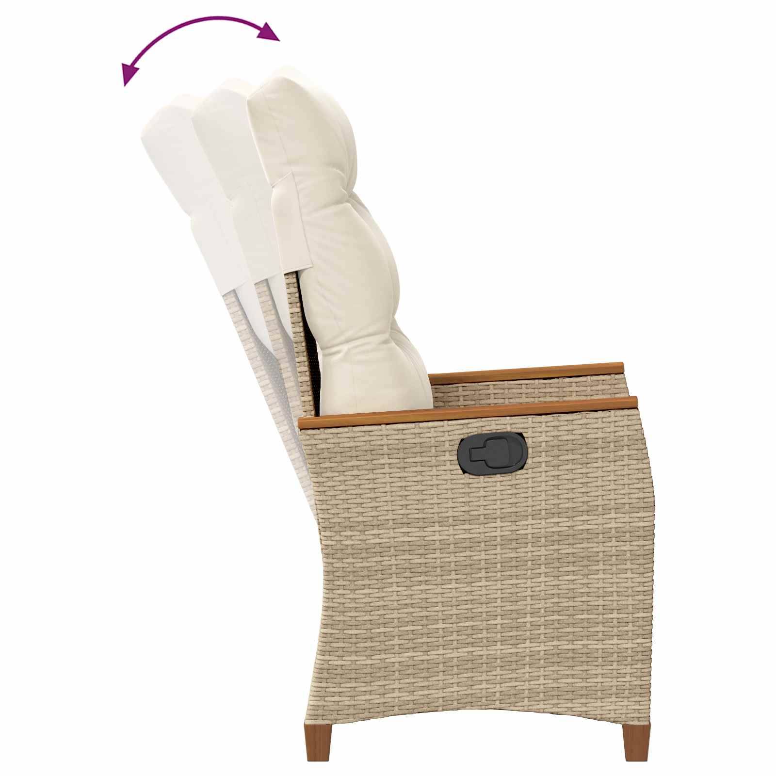 PANGIVO - Chaise de jardin inclinable Beige et crème 64 x 57,5 x 112 cm - PANGIVO - Image 9