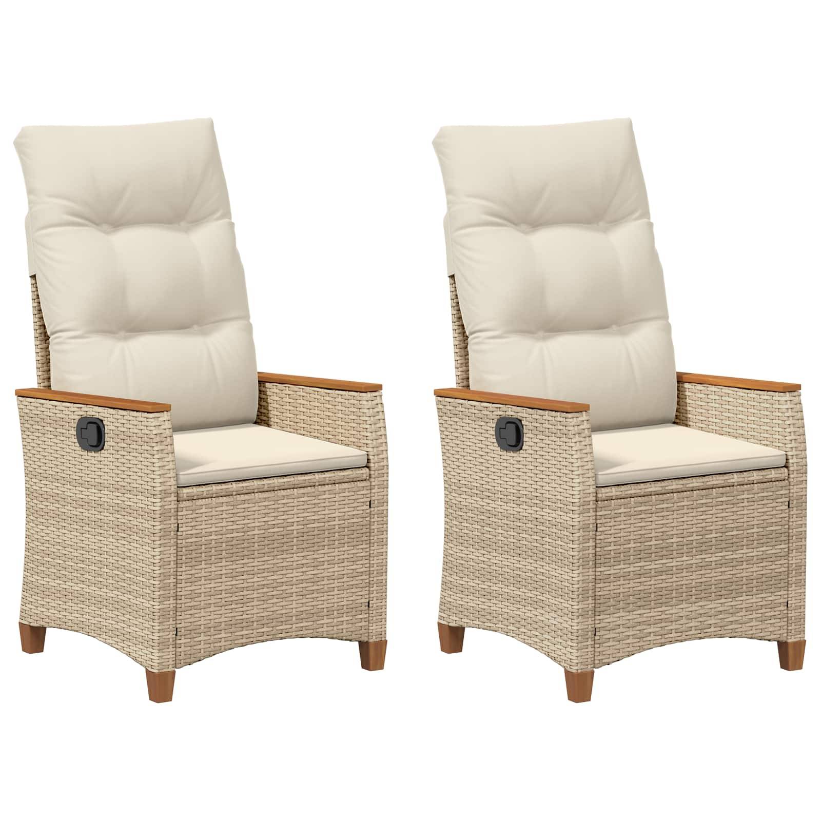PANGIVO - Chaise de jardin inclinable Beige et crème 64 x 57,5 x 112 cm - PANGIVO - Image 2