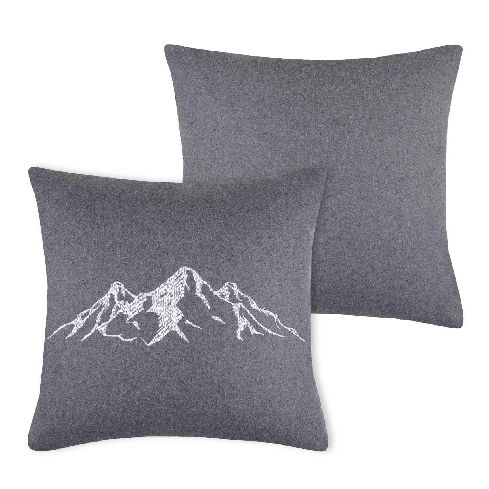 Lovely Casa - Coussin brodé montagne - LOVELY CASA - Imagen 1