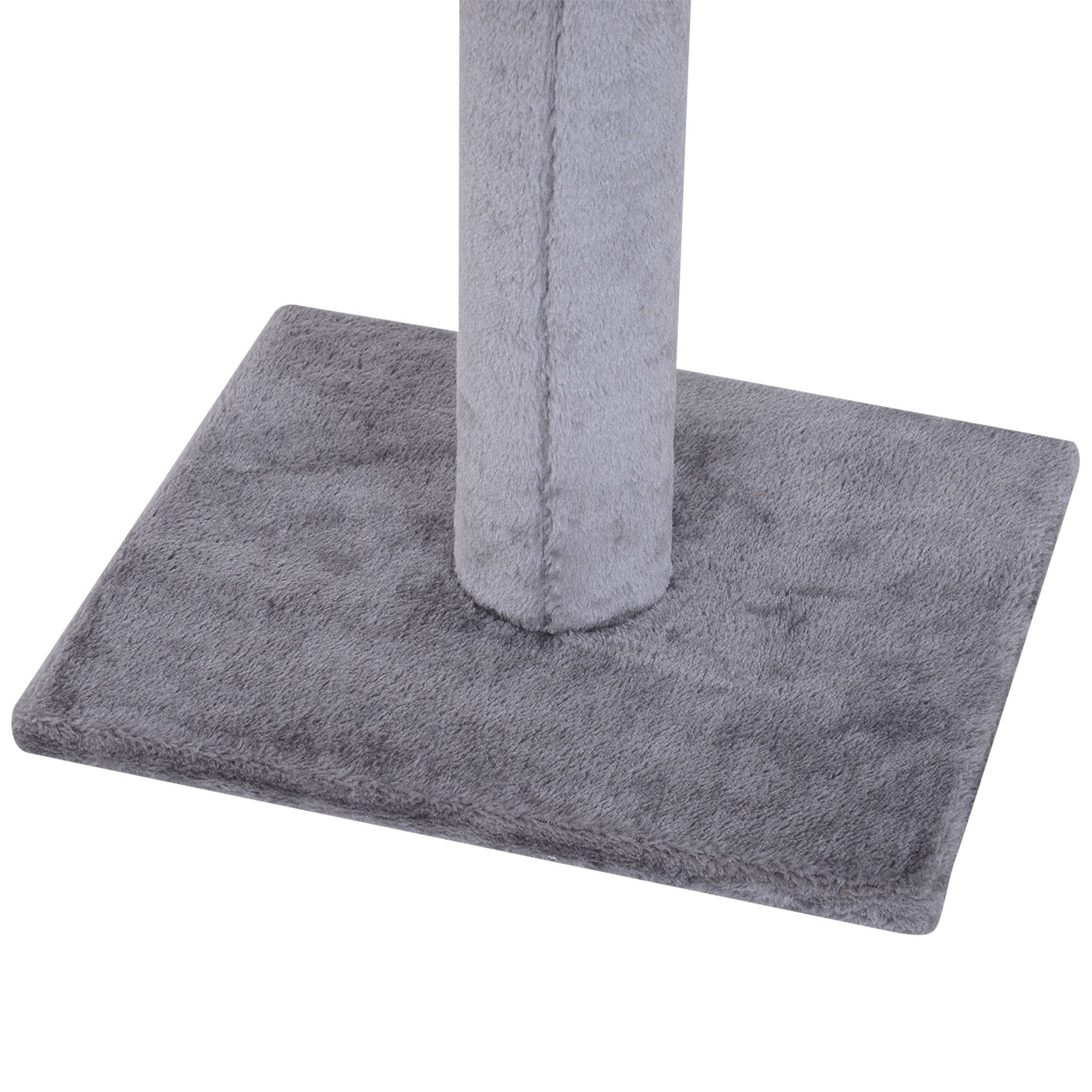 Pawhut - Arbre à chat poteau à griffer L40 x l 34 x H 230-260 cm 5 niveaux d'activités gris - Imagen 9