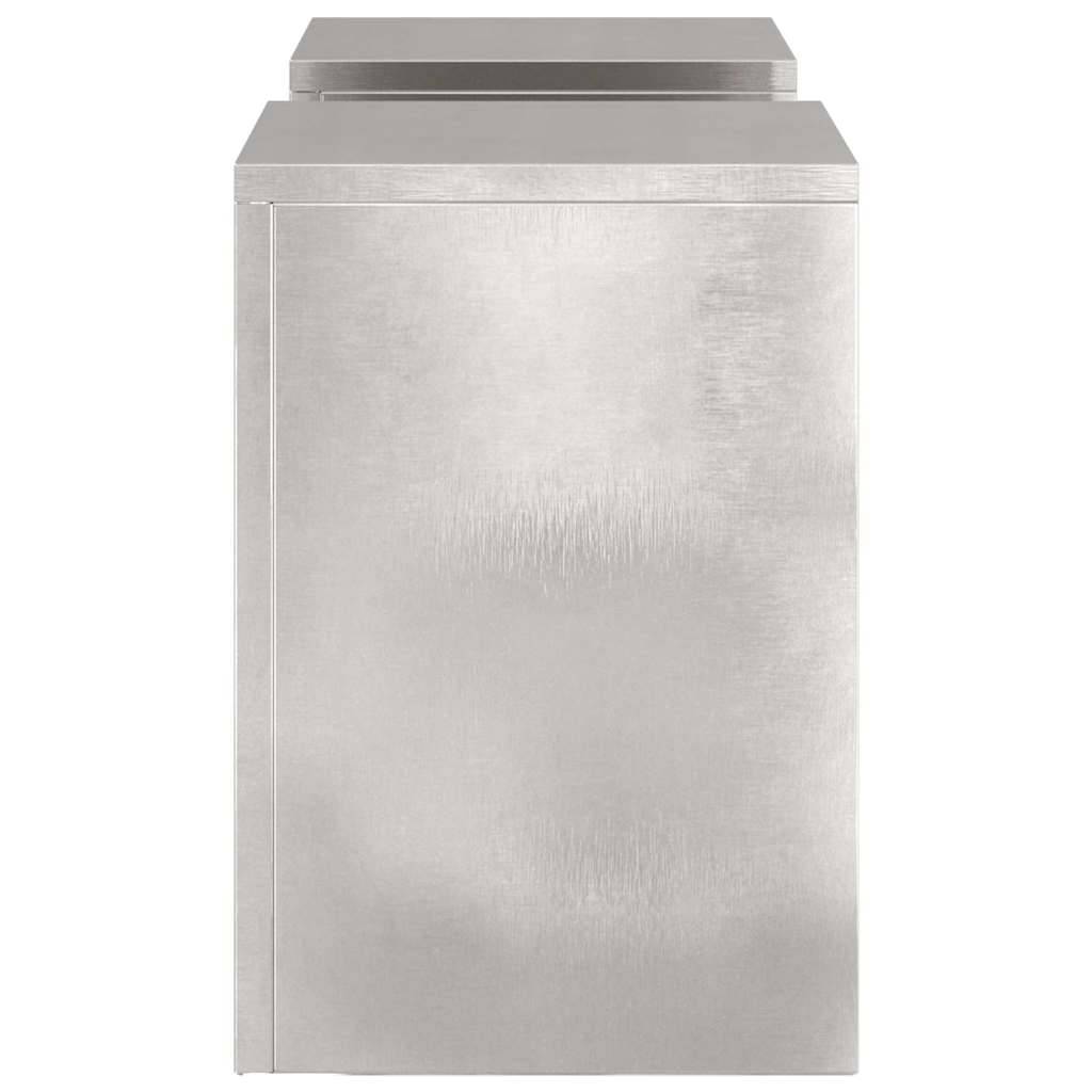 Lot de 2 Porte-pots design en Acier inoxydable Pour Jardin et Balcon en extérieur Argenté 24x24x35 cm – ComfortXL Outdoor Living - Image 7