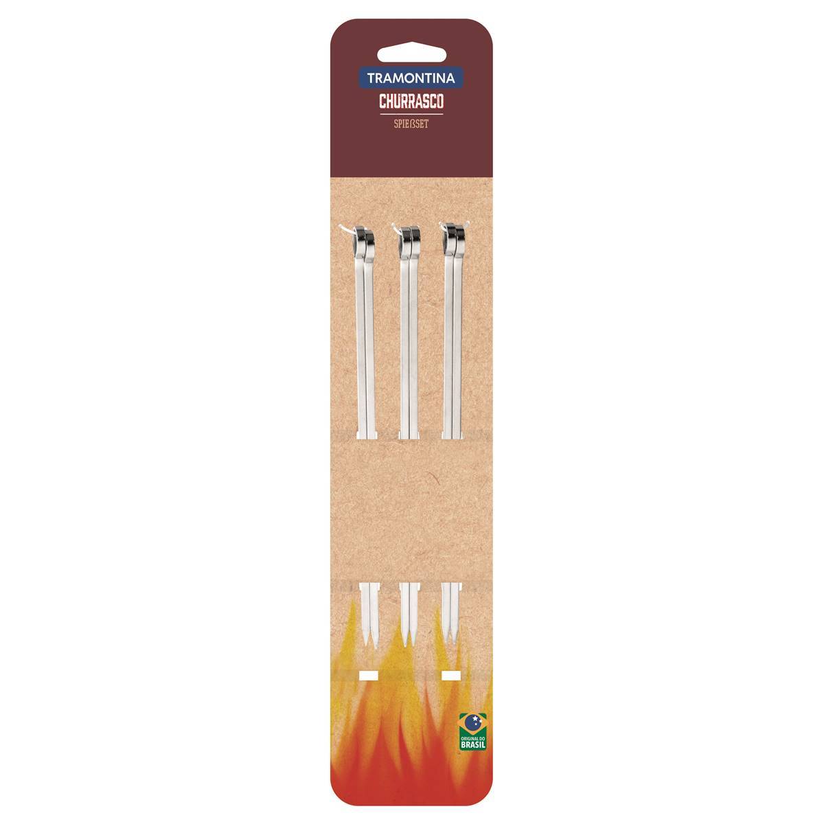 Brochettes Tramontina Churrasco inox 20cm - 6 pièces