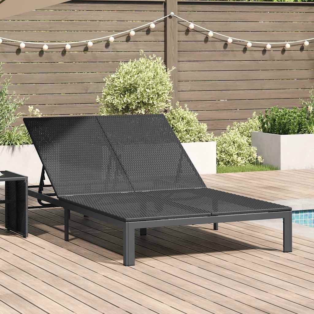 PANGIVO - Transat Noir polyrotin 206 x 115 x 75 cm - PANGIVO