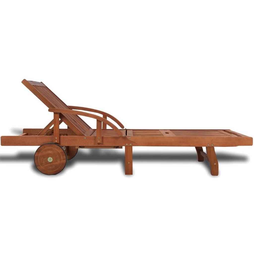 Helloshop26 - Transat chaise longue bain de soleil lit de jardin terrasse meuble d'extérieur bois d'acacia solide - Imagen 3
