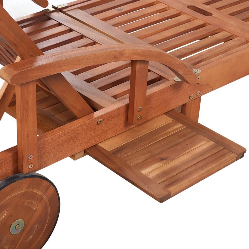 Helloshop26 - Transat chaise longue bain de soleil lit de jardin terrasse meuble d'extérieur bois d'acacia solide - Imagen 4