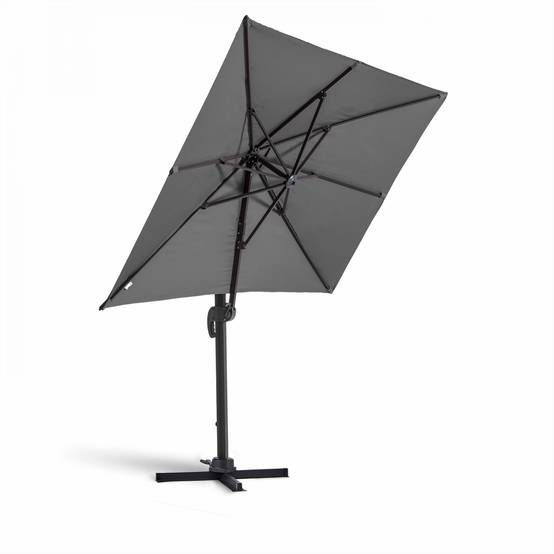 Oviala - Parasol déporté 2x3 m et 4 dalles à remplir aluminium gris Amalya - Oviala - Image 3