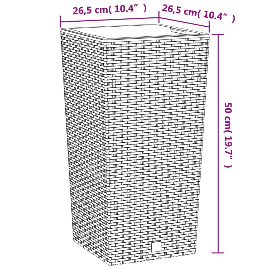 Jardinière polypropylène anthracite 26.5 x 26.5 x 50 cm - PANGIVO - Image 7
