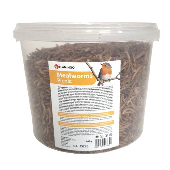 Vers de farine séchés PickNick seau de 540 g pour oiseaux - Image 1