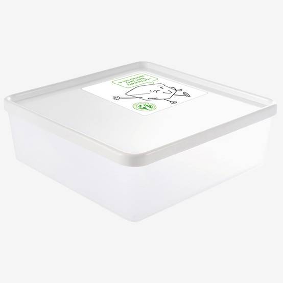 Boîte hermétique 2,5 L + couvercle blanc - lot de 6 - Gilac - Image 1