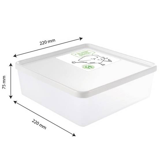 Boîte hermétique 2,5 L + couvercle blanc - lot de 6 - Gilac - Image 2