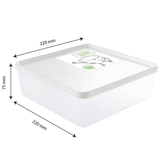 Boîte hermétique 2,5 L + couvercle blanc - lot de 6 - Gilac - Image 2