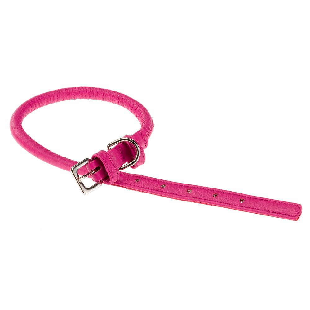 Ferplast - Collier pour Chiens VOGUE CF10/48, Lanière en Cuir Véritable, Réglable, Boucle en Métal, Rose - Imagen 1