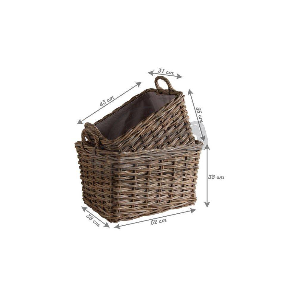 Aubry Gaspard - Panier gris en poelet (Lot de 2) - Imagen 3
