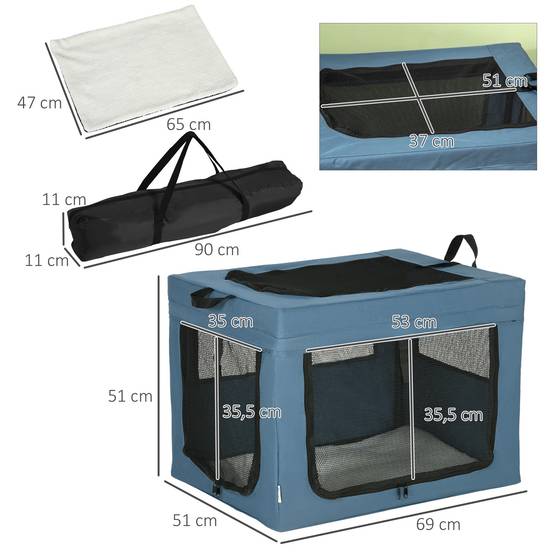 Sac de transport tissu bleu noir 69 x 51 x 51 cm - PANGIVO - Image 5