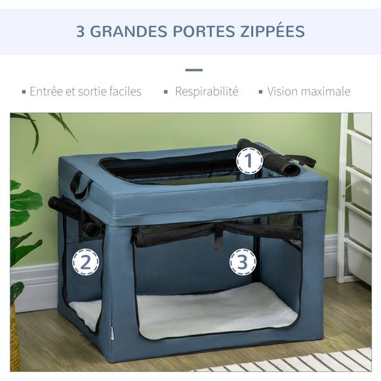 Sac de transport tissu bleu noir 69 x 51 x 51 cm - PANGIVO - Image 6