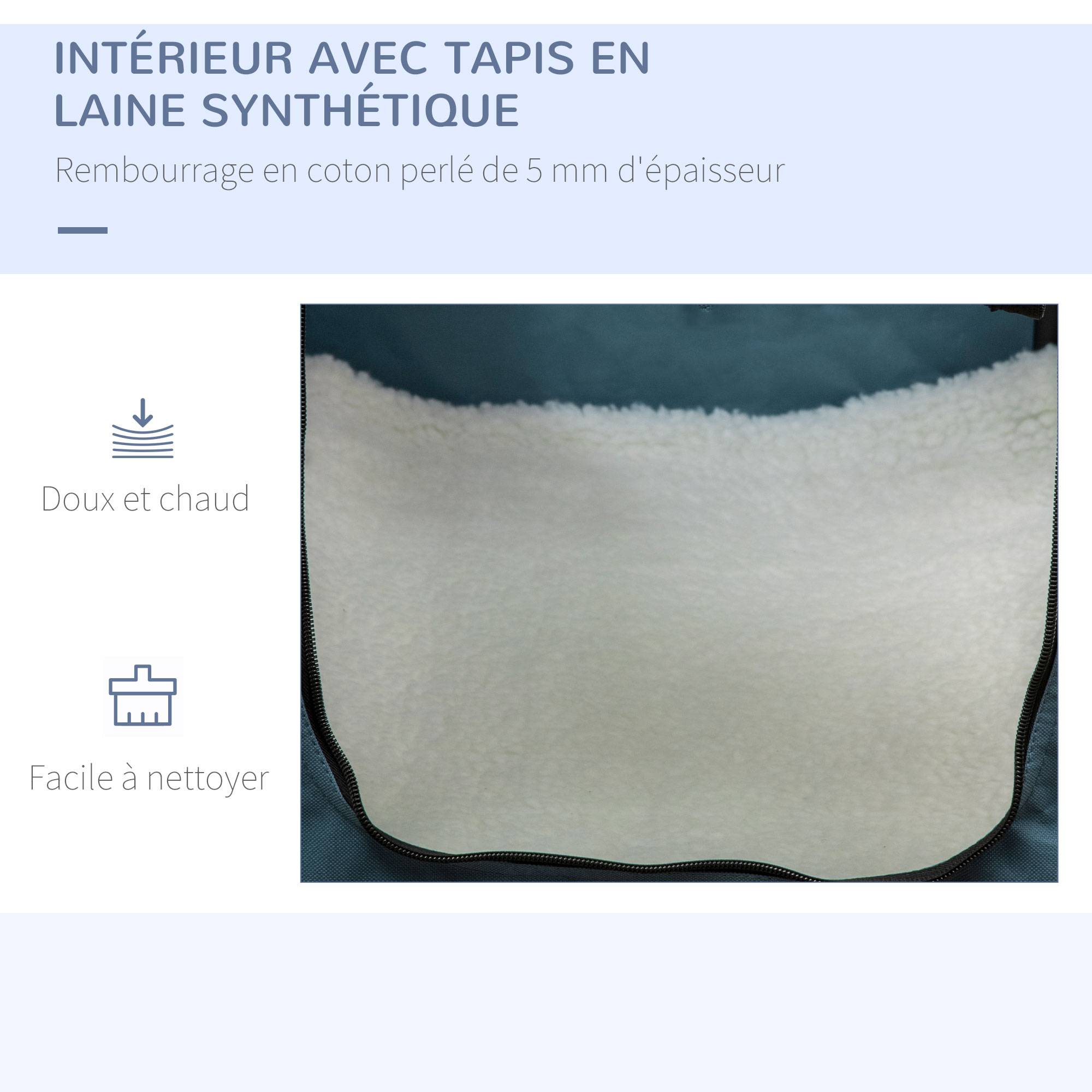 Sac de transport tissu bleu noir 69 x 51 x 51 cm - PANGIVO - Image 7
