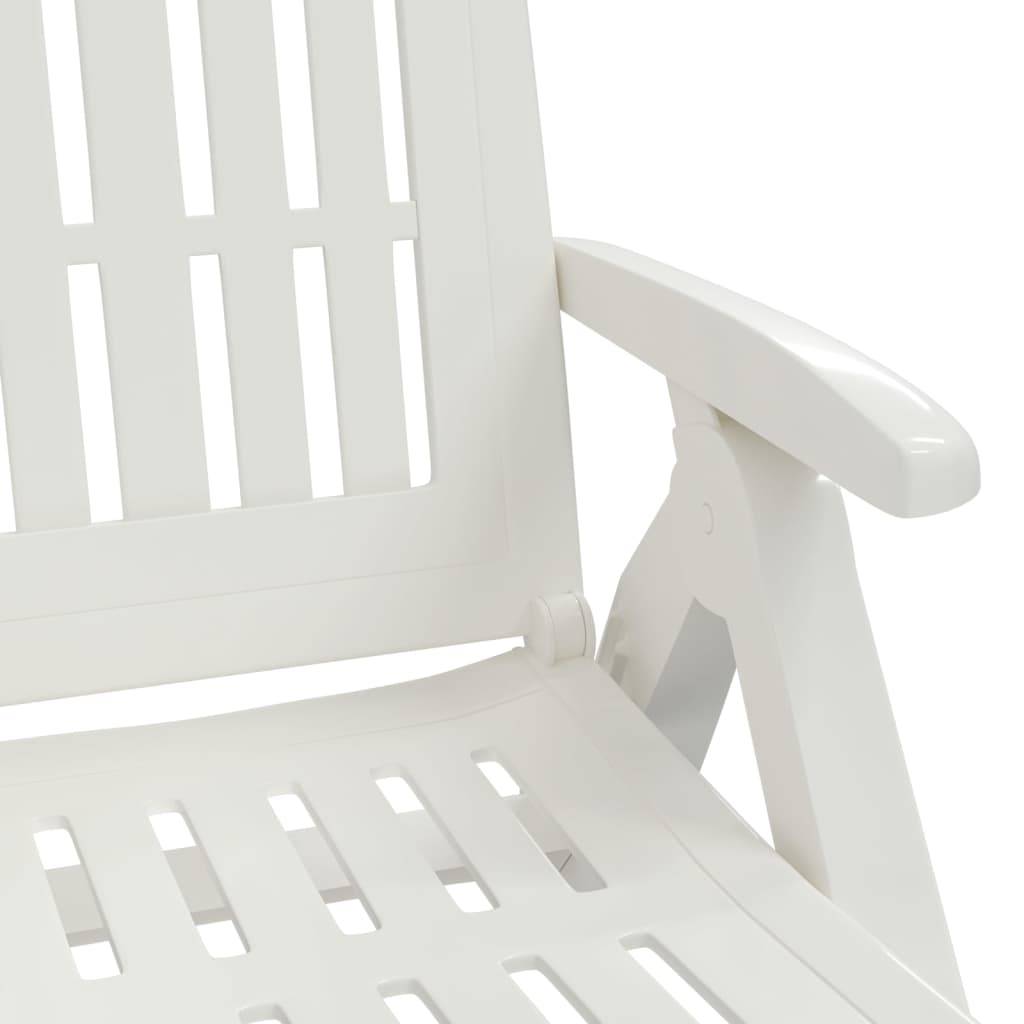 Maison Chic - Bain de soleil - transat pliable avec roues blanc PP - Meuble Pro - Imagen 8