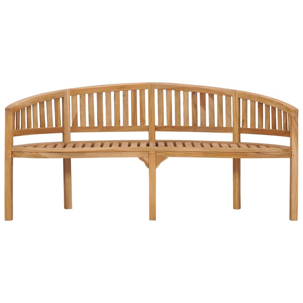 Helloshop26 - Banc de jardin meuble de patio d'extérieur terrasse en forme de banane 180 x 66 x 86 cm bois de teck solide - Imagen 2