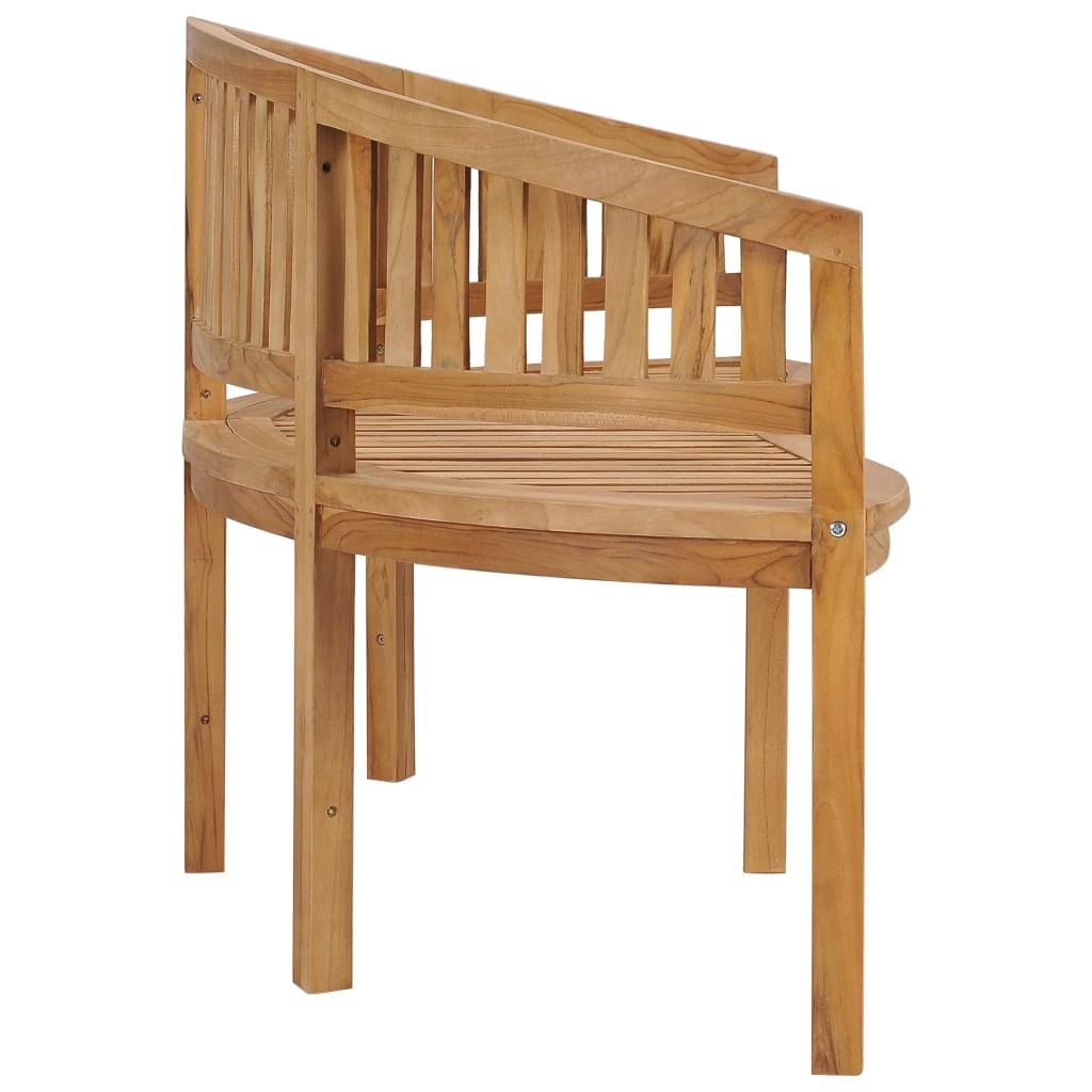 Helloshop26 - Banc de jardin meuble de patio d'extérieur terrasse en forme de banane 180 x 66 x 86 cm bois de teck solide - Imagen 3