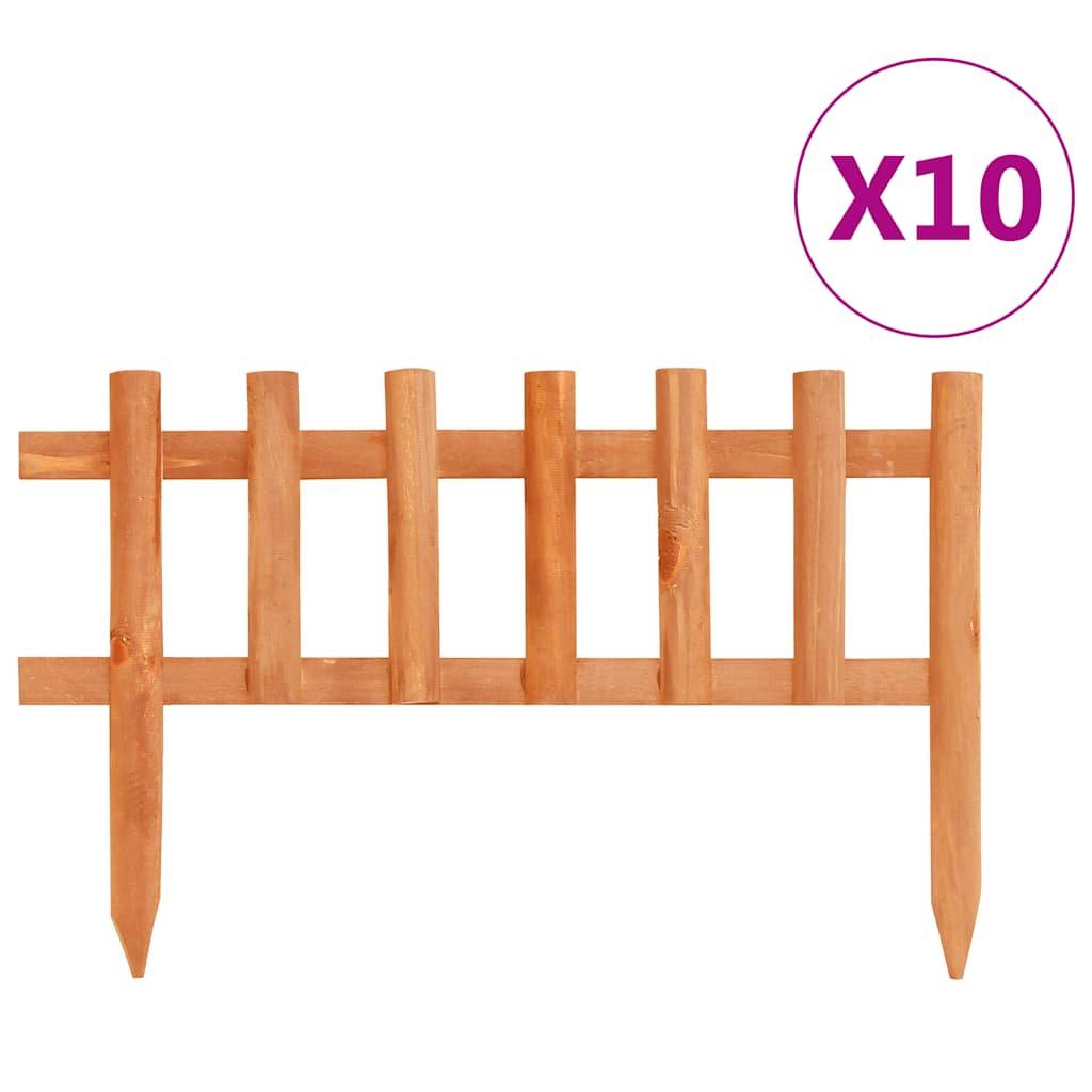 Bordure pelouse bois sapin massif décoration parterres séparation 4,4m orange - ComfortXL Outdoor Living - Image 1