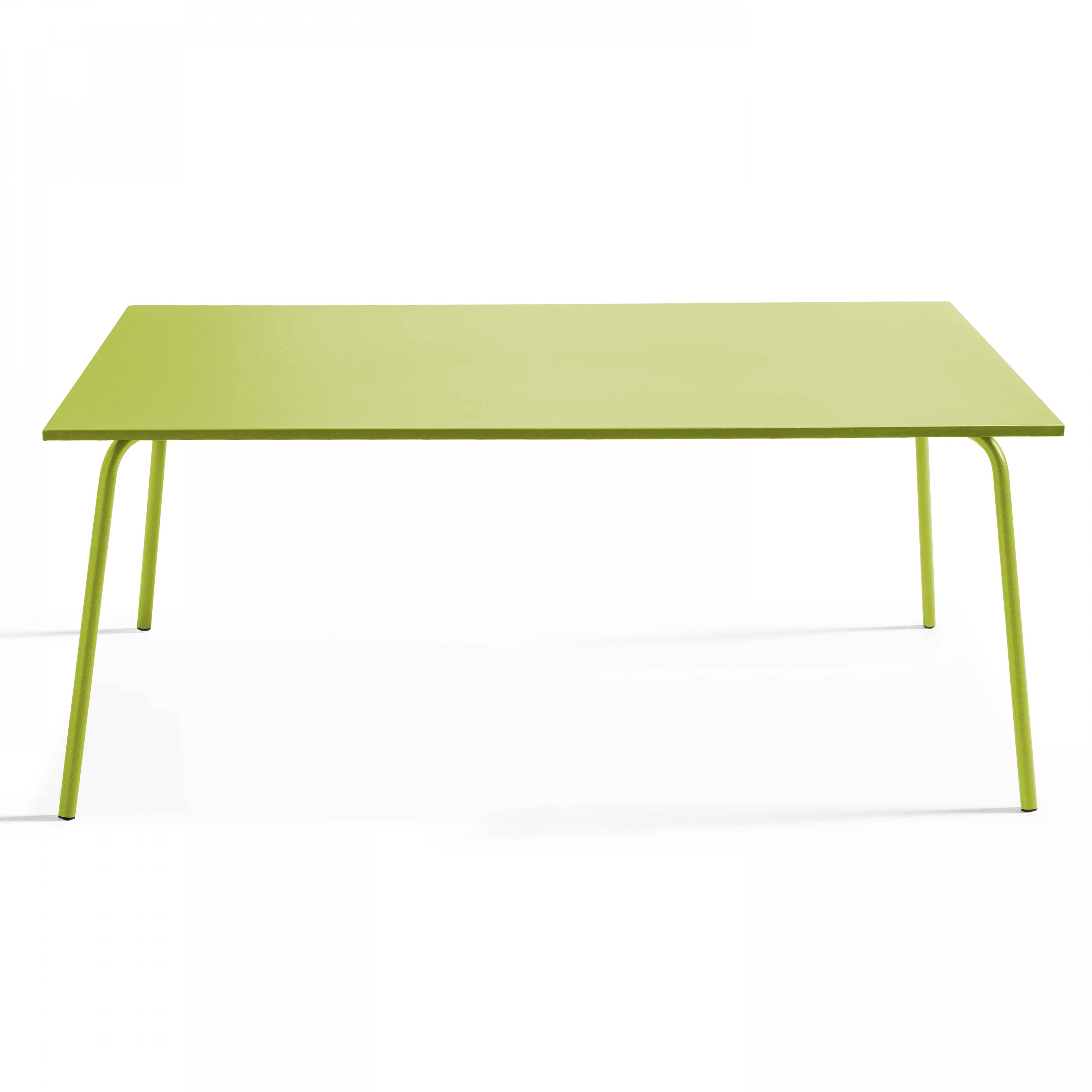 Oviala - Ensemble table de jardin et 6 fauteuils en métal vert Palavas - Oviala - Imagen 4