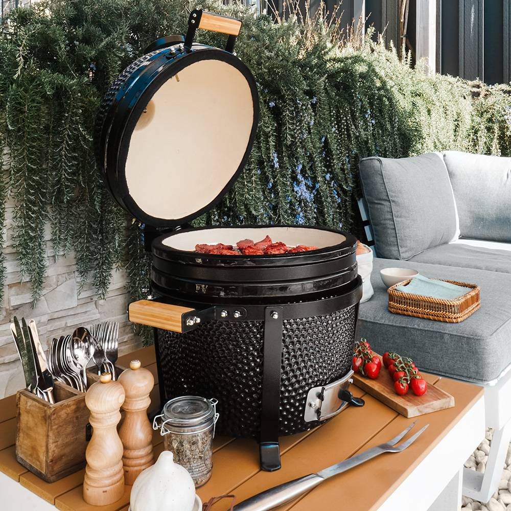 Barbecue kamado à poser Patton Premium 15" - Grille Ø 34 cm - Noir - Image 3