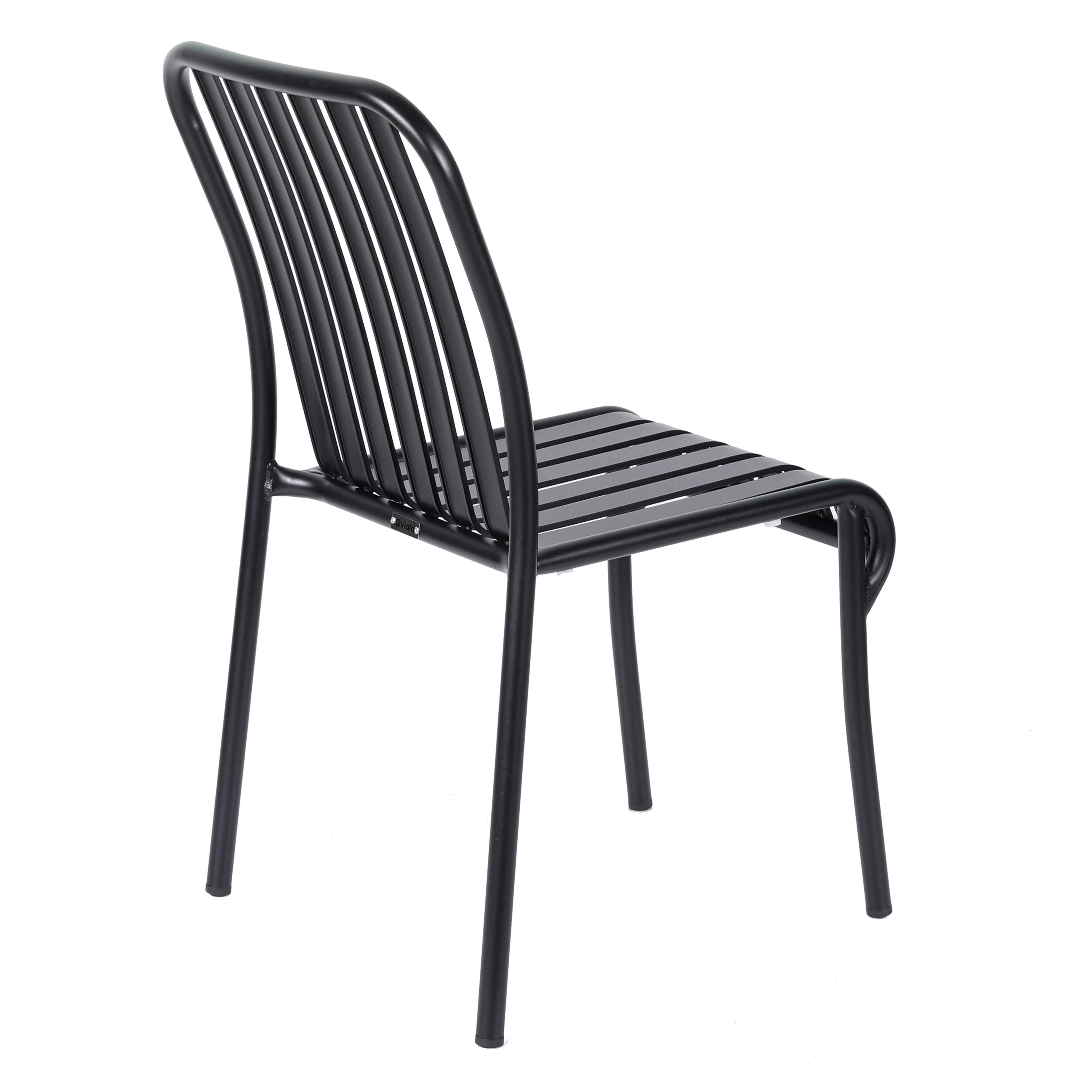Oviala - Chaise design de terrasse en aluminium noire Faro - Oviala - Imagen 4