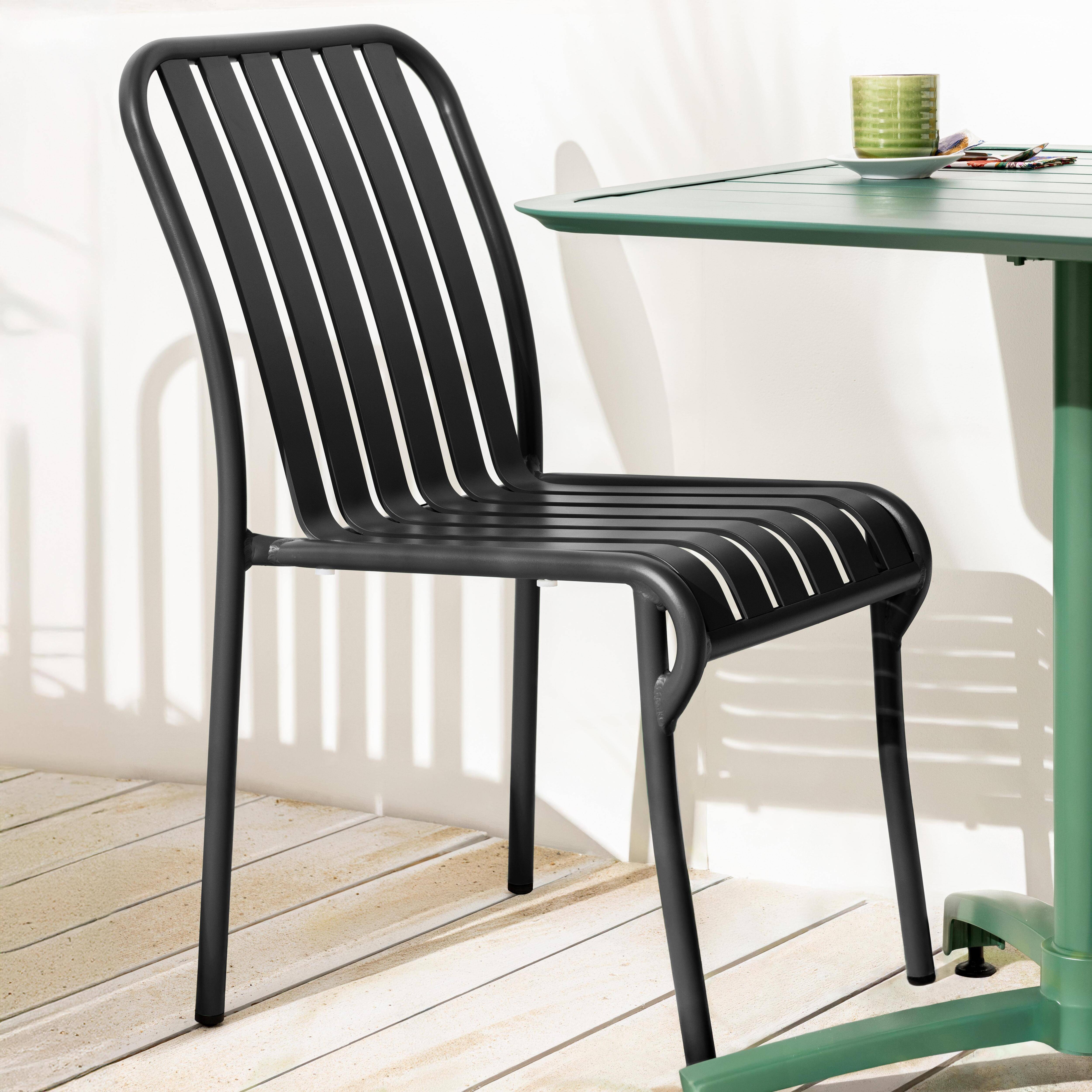 Oviala - Chaise design de terrasse en aluminium noire Faro - Oviala - Imagen 2