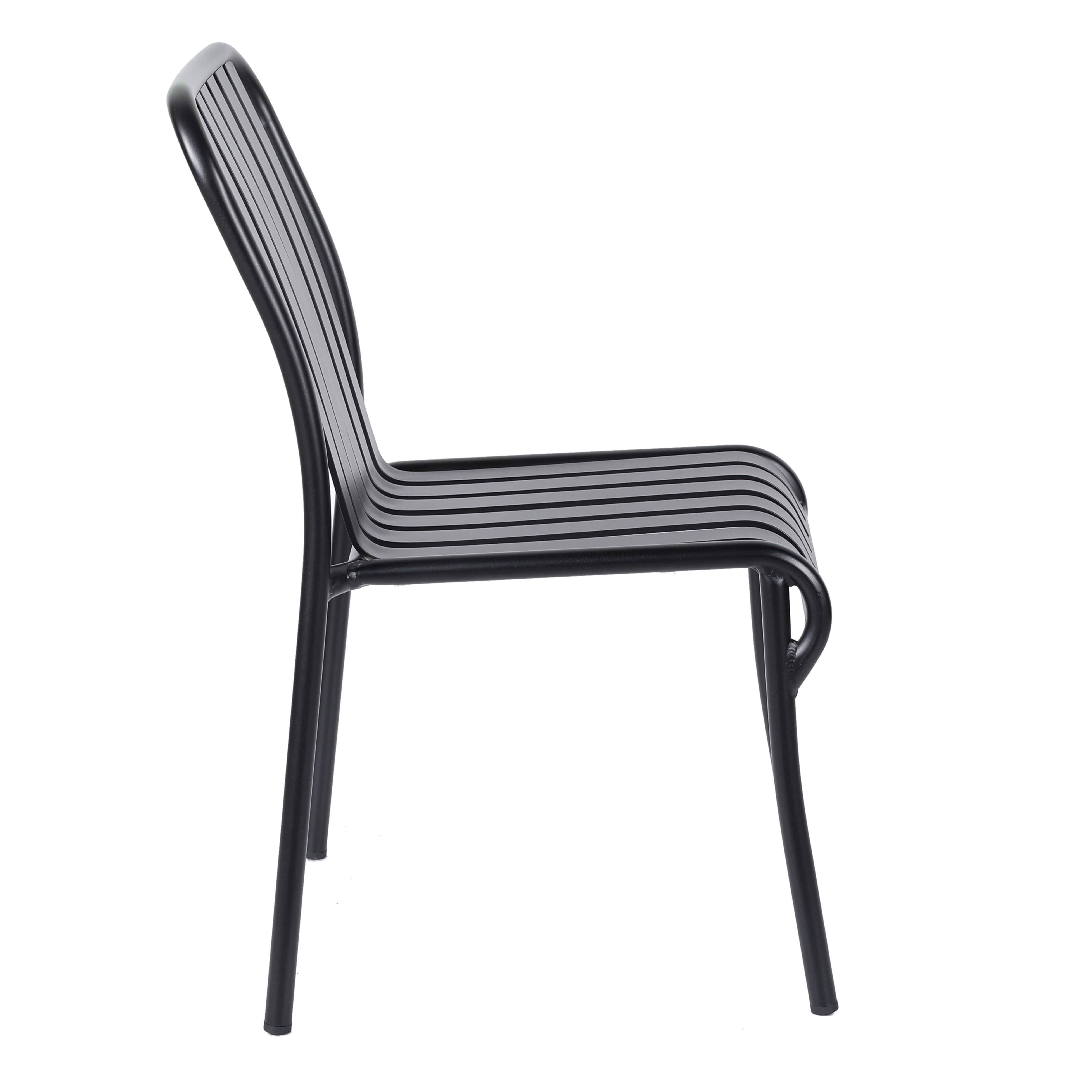 Oviala - Chaise design de terrasse en aluminium noire Faro - Oviala - Imagen 3