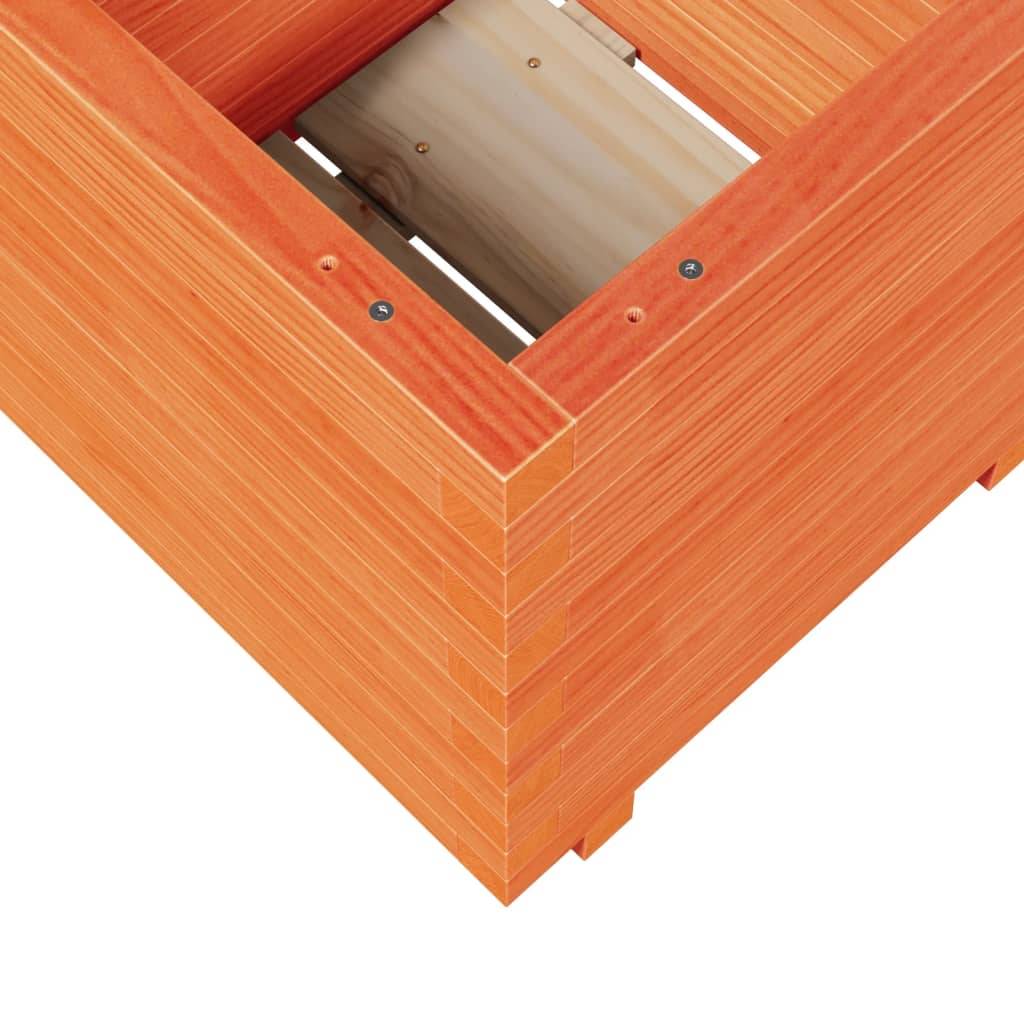 Jardinière | Pot de fleurs | Cache-pot | Bac à fleurs cire marron 50x50x49,5 cm bois de pin massif - Image 8