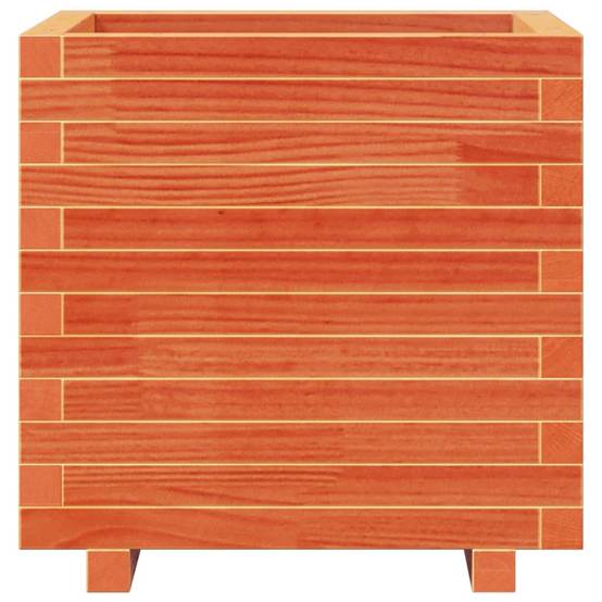 Jardinière | Pot de fleurs | Cache-pot | Bac à fleurs cire marron 50x50x49,5 cm bois de pin massif - Image 5